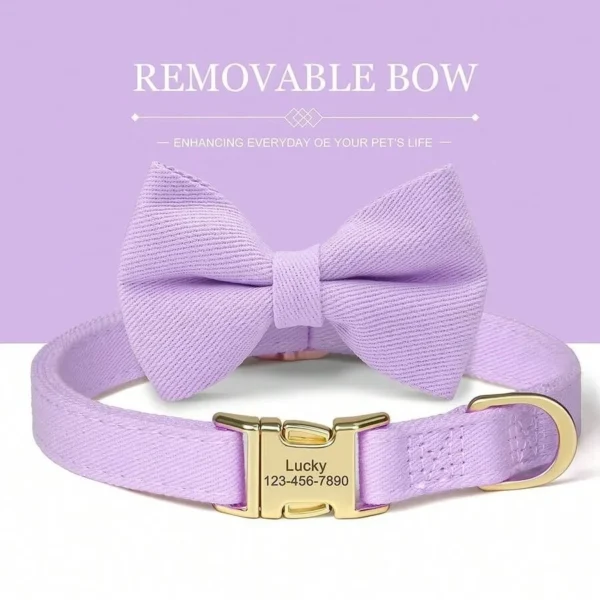 Grid Bow Tie Dog Collar