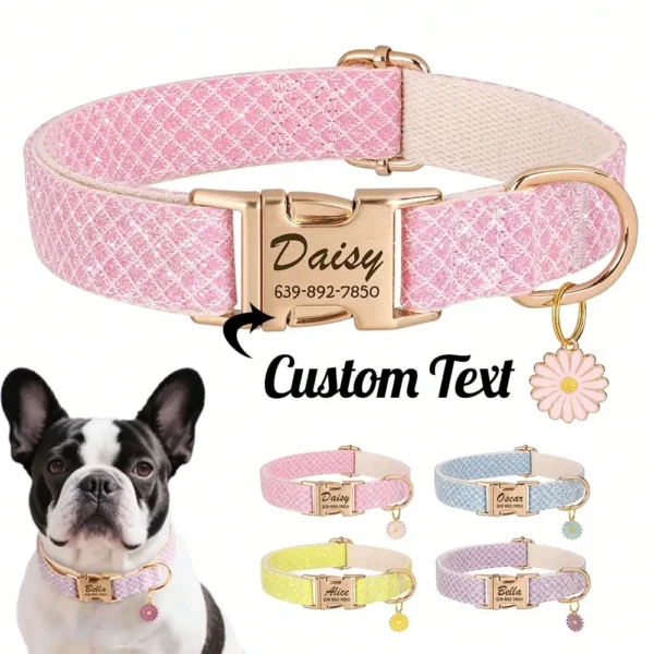 Engraved ID Tag Pet Collar